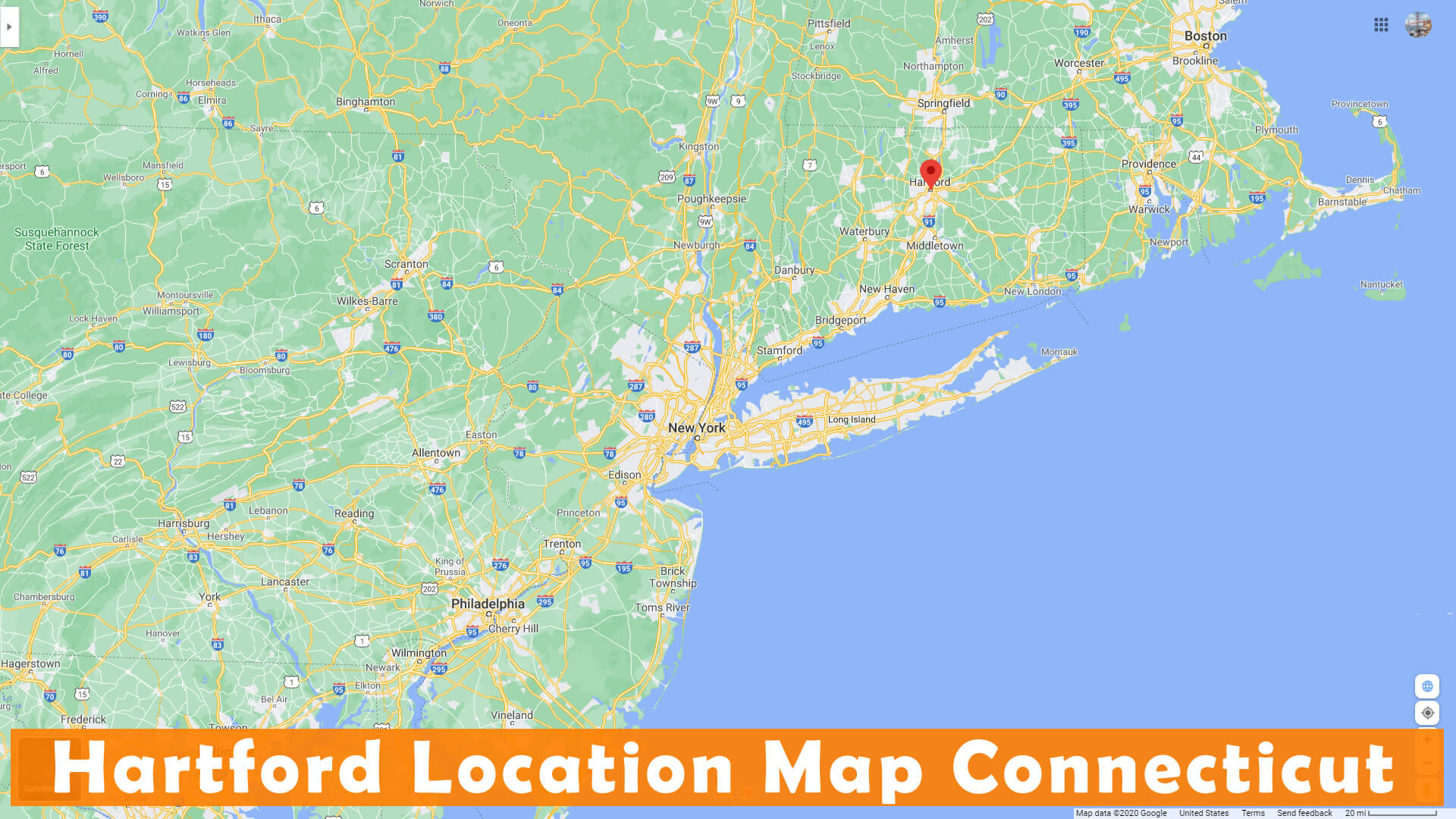 Hartford Location Map Connecticut